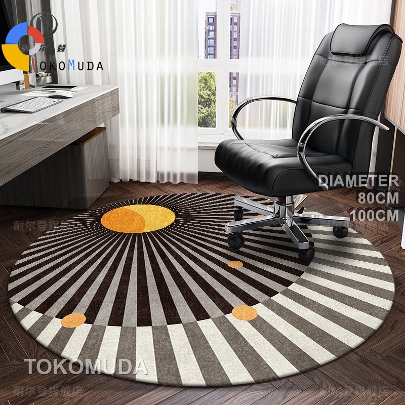 TOMUMUDA Karpet Bulat Polyster Diameter 100Cm Dan 80Cm/Karpet Bulat Aestetik /Karpet Bulat Modern lwk57