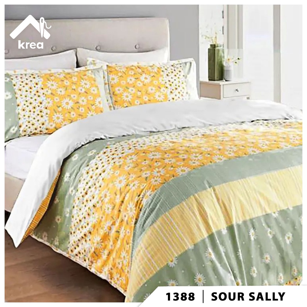 SET SPREI AESTHETIC BAHAN KATUN CVC ANTI GESER SARBAN + SARGUL MOTIF