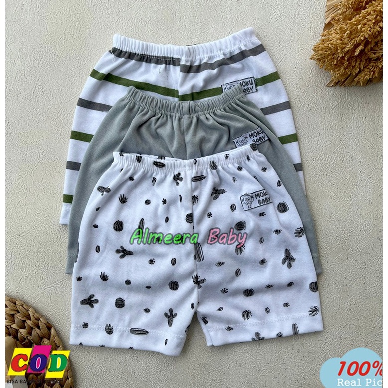 Isi 3 PCS Celana Bayi Baru Lahir Celana Bayi Pendek Usia 0-3 Bulan Anababy