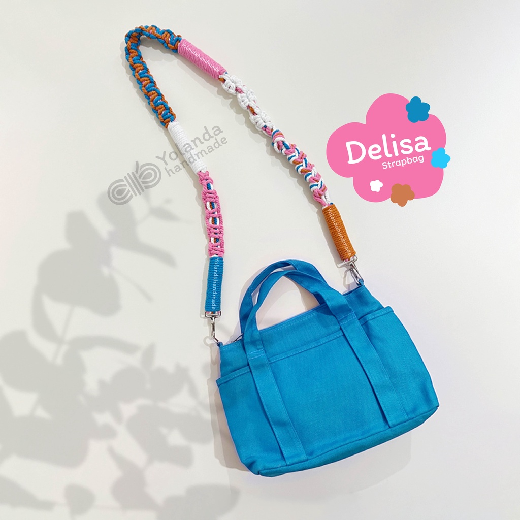 [TERMURAH] Tali Strap bag Macrame DELISA | Premium | Tali kamera | Strap Bag Lucu | Custom | Puffy Bag | Sling Bag | Pendek |COD