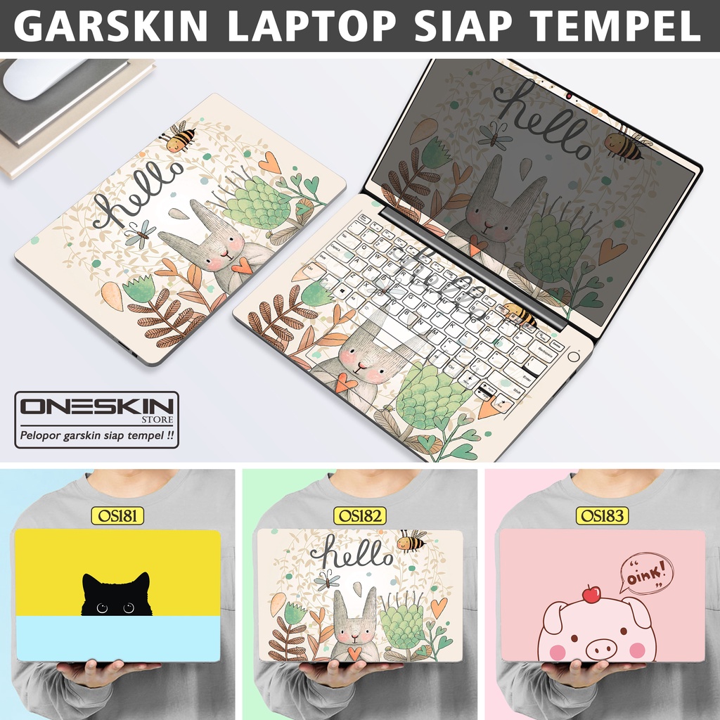 Garskin Sticker Laptop Protector Macbook Full Body Bottom Bezel Palmrest Skin Pig Cute