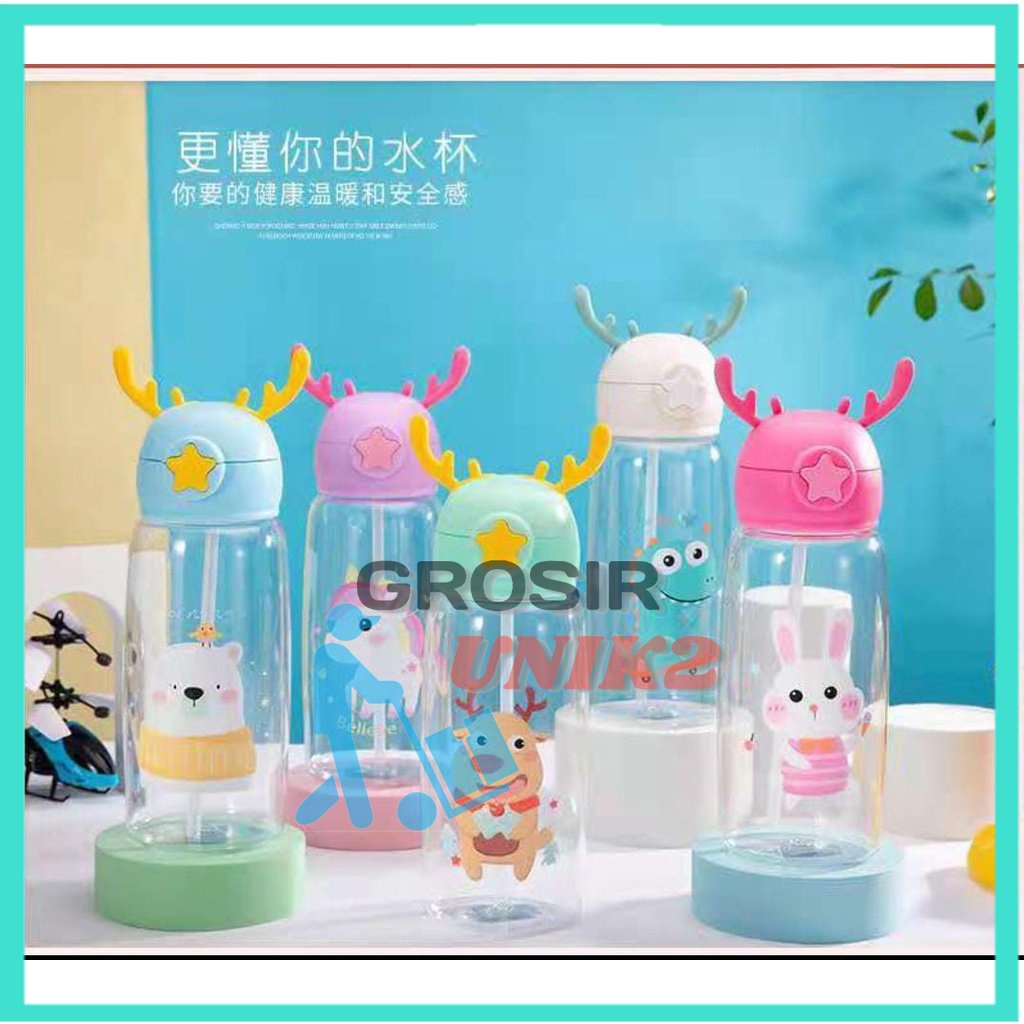 BOTOL MINUM VIRAL RUSA TALI / Botol Minum  SEDOTAN Anak / 700ML Tanduk Rusa NEW Cute Imoet / Botol BPA Free GROSIR UNIK