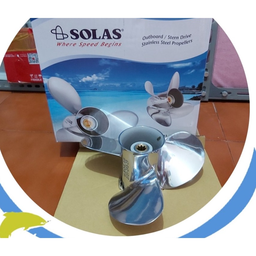 Propeller baling mesin tempel Yamaha 15pk pitch 9 stenlis