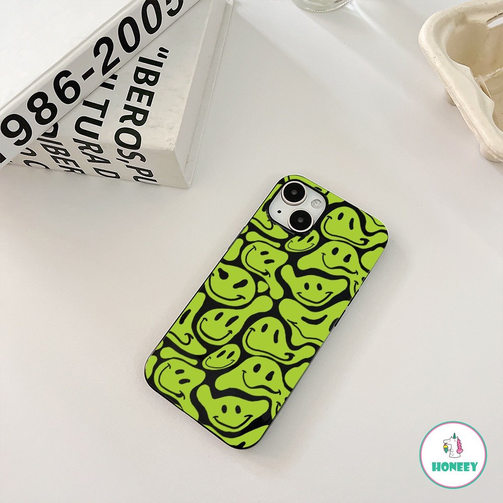 Casing Soft Case TPU Shockproof Motif Emoji Smiley Face Untuk IPhone 14 13 12 11 Pro Max