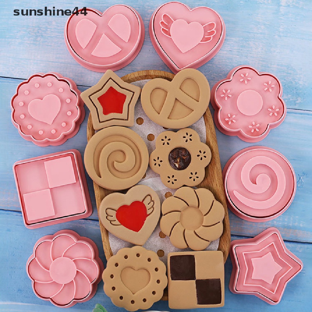 Sunshine 8pcs/Set DIY Kue Decorag Tools Kartun Biskuit Cetakan Cookie Cutters Set.