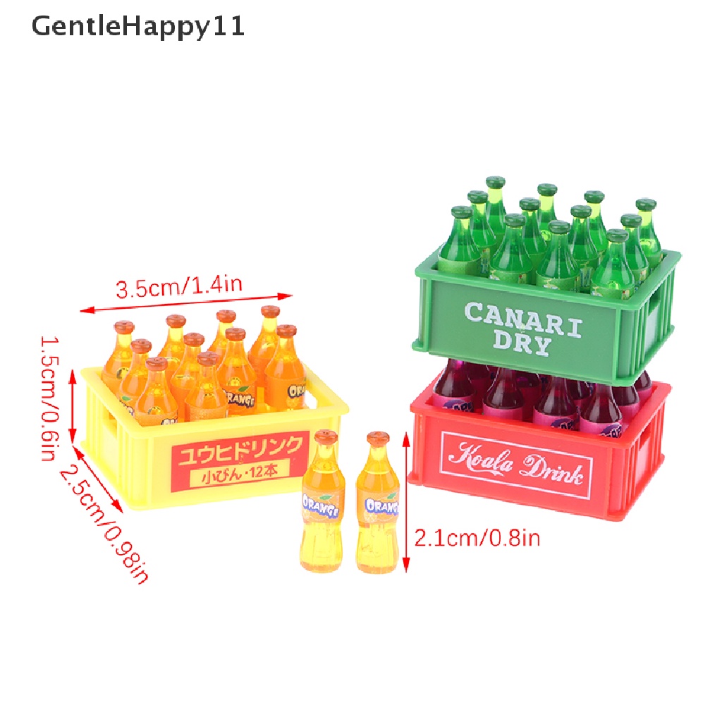 Gentlehappy 1Set 1: 12rumah Boneka Miniatur Minuman Botol Minum Soda Dengan Model Kotak Penyimpanan Rumah Boneka Dekorasi Pemandangan Hidup Mainan id