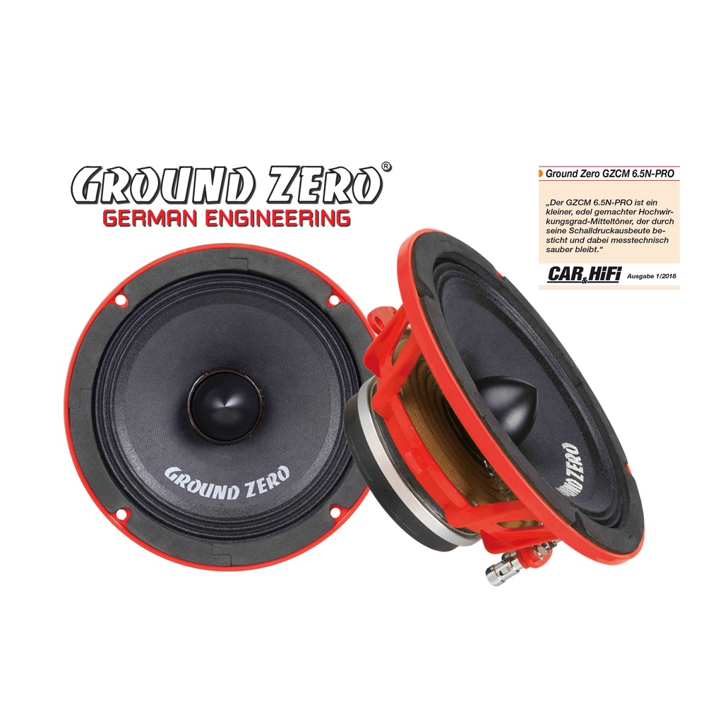 Ground Zero GZCM 6.5N-PRO High Power Midrange Speaker 6.5 inch Neodymium Motor