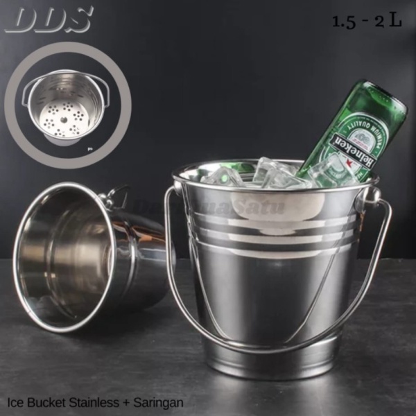 

Promo Ice Bucket Stainless Tempat Wadah Es Batu Ember Stainless - 1.5 Liter Diskon