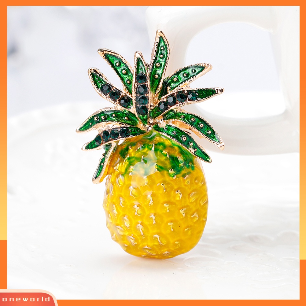 {oneworld} Kreatif Buah Nanas Bros Pin Baju Syal Gaun Wanita Perhiasan Decor Hadiah