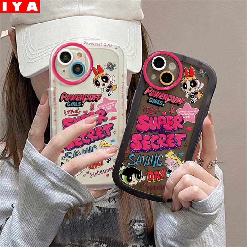 IPHONE Case Kartun Iphone14 13 Pro 11 Pro MAX 12 12 Pro 12 Pro MAX IPhone13 Pro MAX X XR XS Max6 6S 7 8 Plus SE 2020terbang Label Gambar Policewoman Kecil Big Eyes Cover