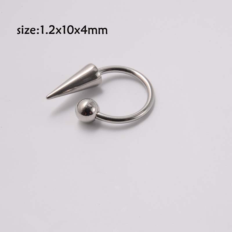 1biji Stainless Steel Meruncing Cincin Bibir Kepribadian Punk Keren Tapal Kuda Bibir Kuku Hidung Cincin Setan Ding Piercing 16Gauge Cincin Tulang Telinga