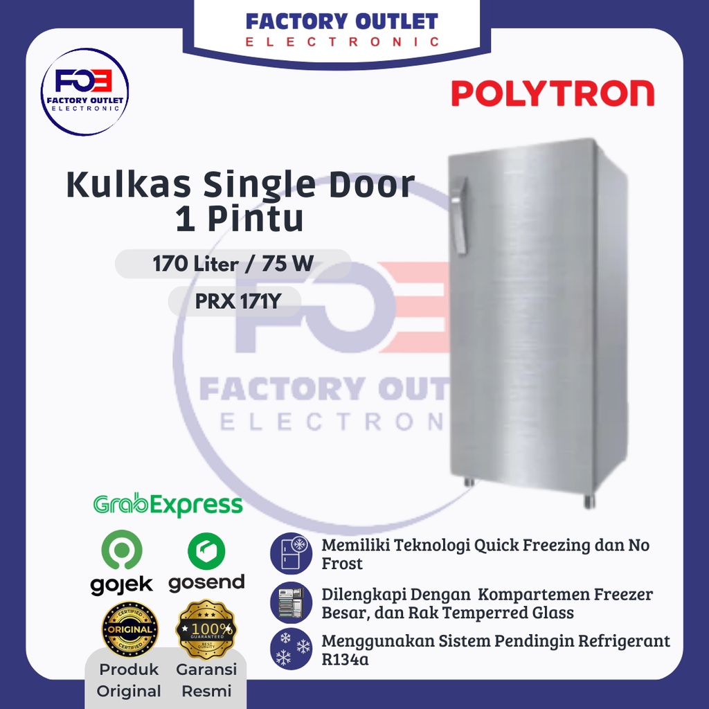 Polytron Kulkas Belleza PRX 171Y Kulkas 1 Pintu ONLY JABODETABEK