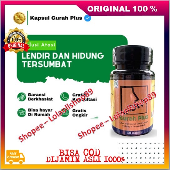 Kapsul Gurah Plus Atasi Lendir Dan Hidung Tersumbat Sinusitis Sembuh Tanpa Kambuh 100% ASLI ORIGINAL