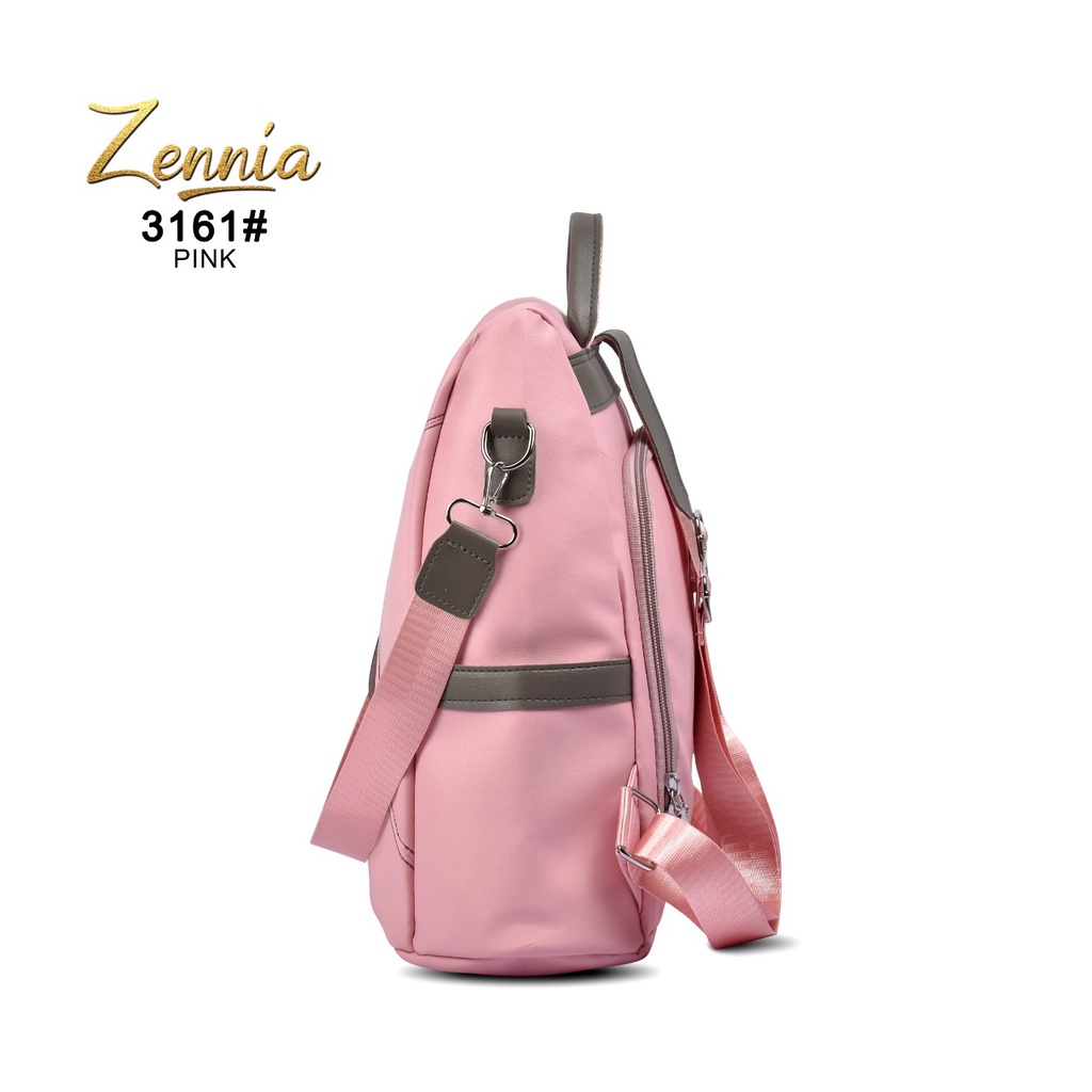 Tas Ransel Wanita Antil Maling Tas Kulit Zennia 3161 Tas Punggung Tas Laptop Tas Sekolah Backpack Kuliah