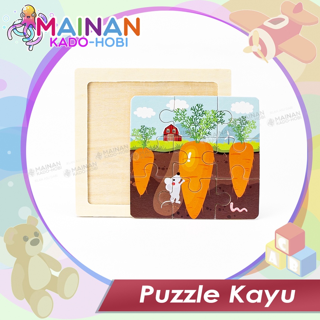 MAINAN LIBURAN SEKOLAH ANAK PASANG PUZZLE KAYU 9PCS 1-5 TAHUN