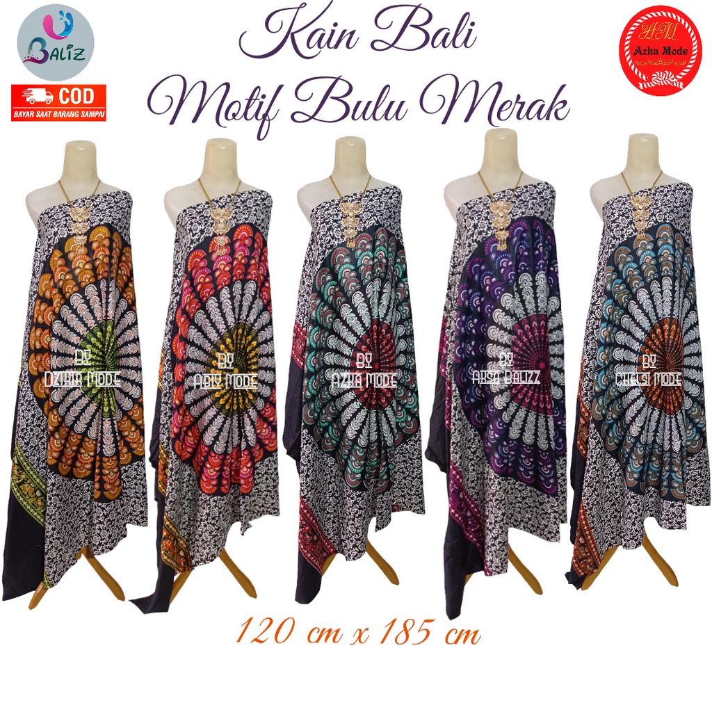 Kain Pantai Kain Bali Pantai - Kain Bali Motif New Bulu Merak Jumbo - Sarung Pantai SEMBILAN MODE - Sarung Bali - Kain Pantai - Kain Katun Jepang - Kain Untuk Hiasan Dinding - Kain Untuk Plafon Mobil Truk Dan Mobil 3/4 Lainnya