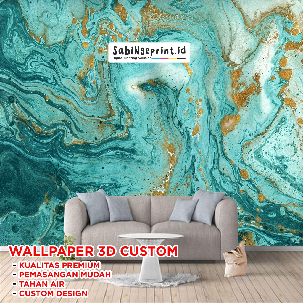 WALLPAPER DINDING 3D CUSTOM MOTIF MARMER CAT 2 - WALLPAPER DINDING 3D MURAH - WALLPAPER DINDING MURA