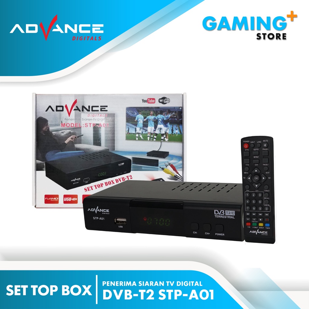 ADVANCE Set Top Box DVB-T2 Model STP-A01 Penerima Siaran Tv Digital