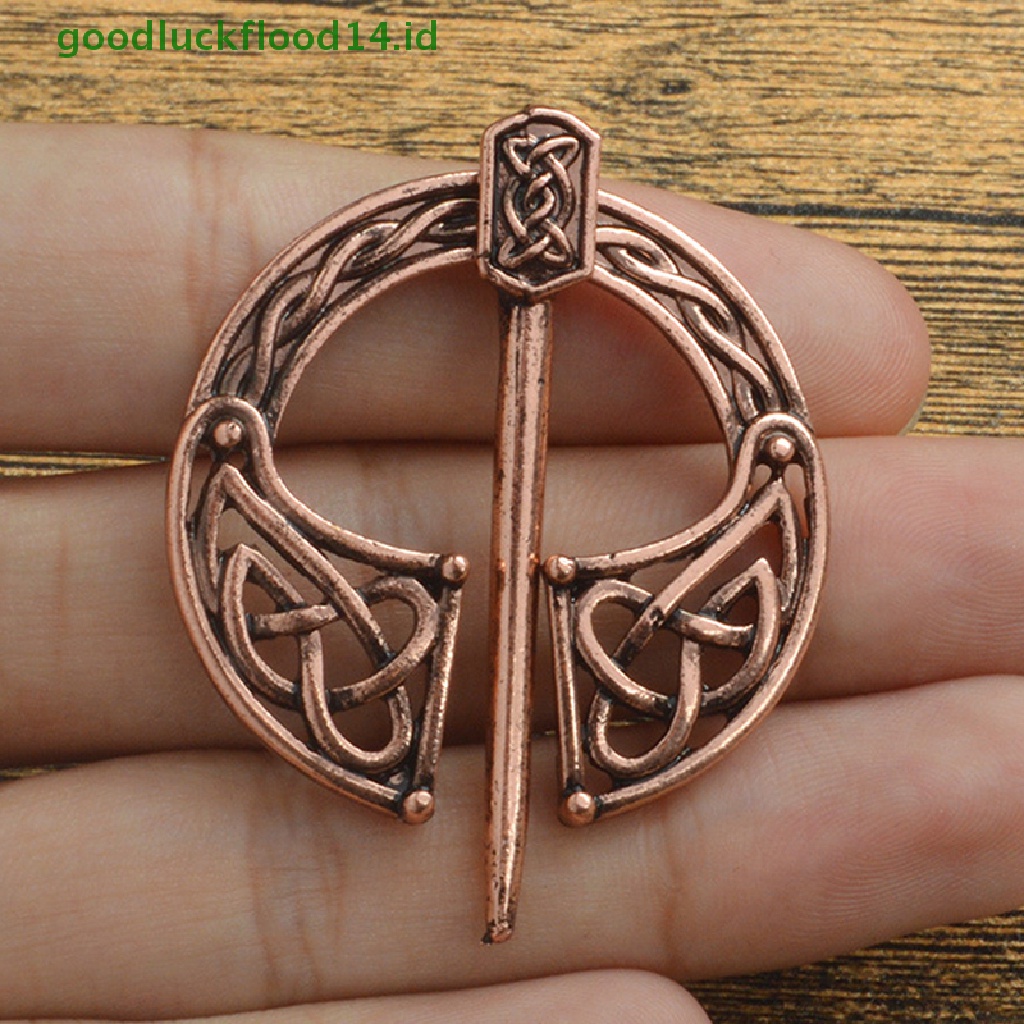 [GOOGFOUR] Retro Viking Kerah Bros Pin Gesper Spiral Clasp Bros Jubah Pin Brooch Hadiah [Atas]