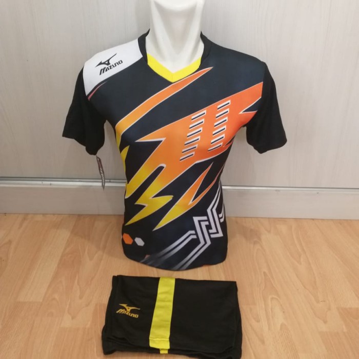 ⭐BISA COD⭐ Kaos Olahraga Setelan Jersey Voli Baju Futsal Kostum Bola - hitam merah, M