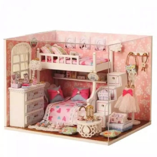 

Unik DIY Miniatur Rumah Mini Doll House DIY Miniature Wooden Rumah Boneka - Dream angels Diskon