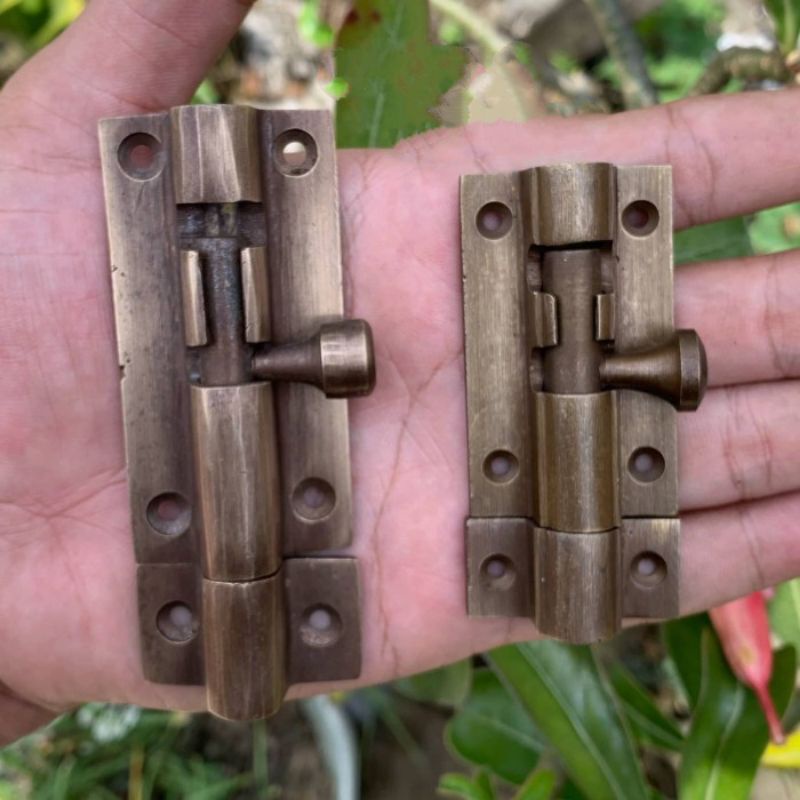 Grendel Pengunci Slot Kunci Jendela Antik Kuningan