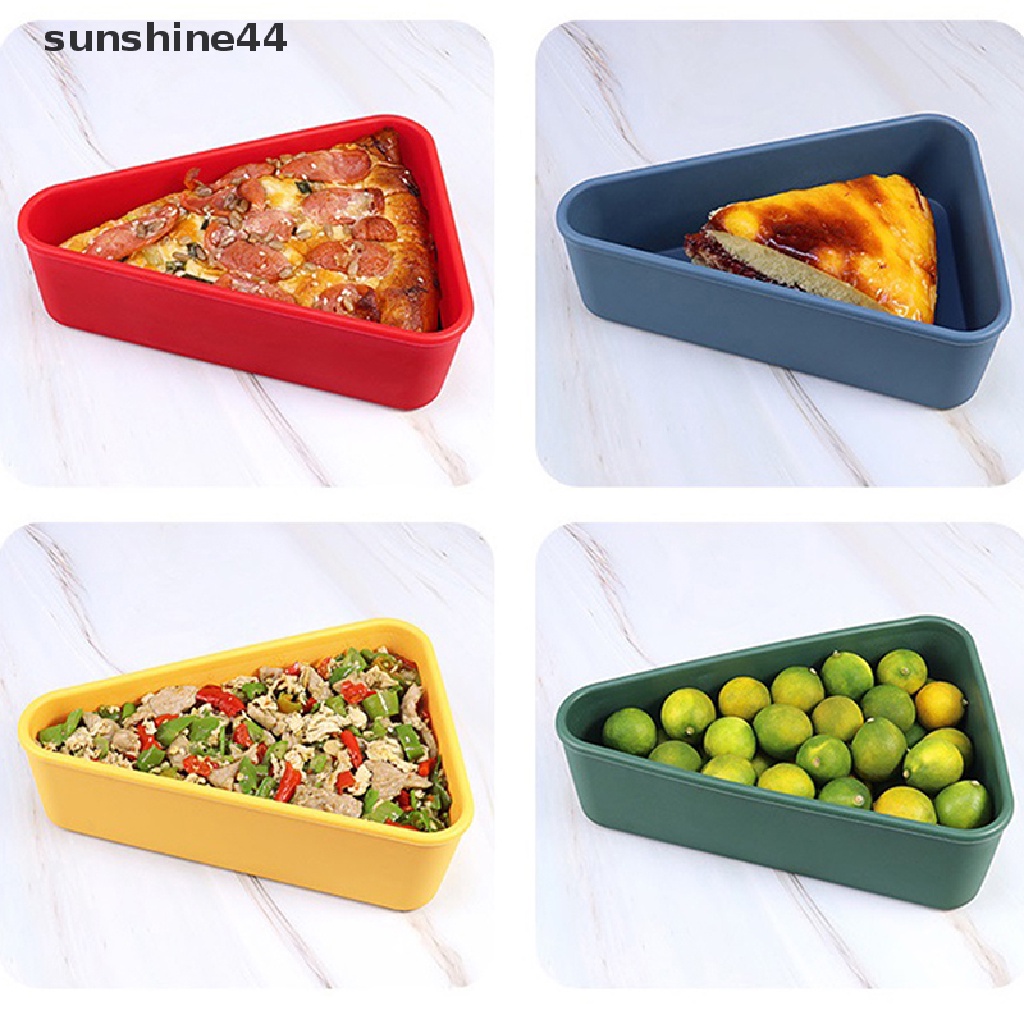 Sunshine 1Pc Reusable Silicone Pizza Box Wadah Pizza Portable Segitiga.