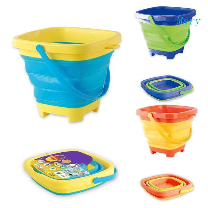 Mary Portable Anak Pantai Ember Pasir Mainan Lipat Collapsible Plastic Pail Multi Purpose Summer Party Play Storag