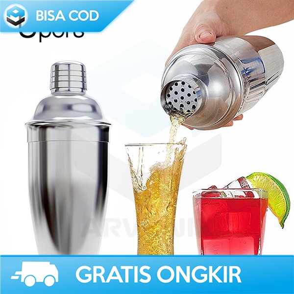 SHAKER COCKTAIL 750ML 6IN1 LENGKAP PERALATAN BARTENDER STAINLESS STEEL