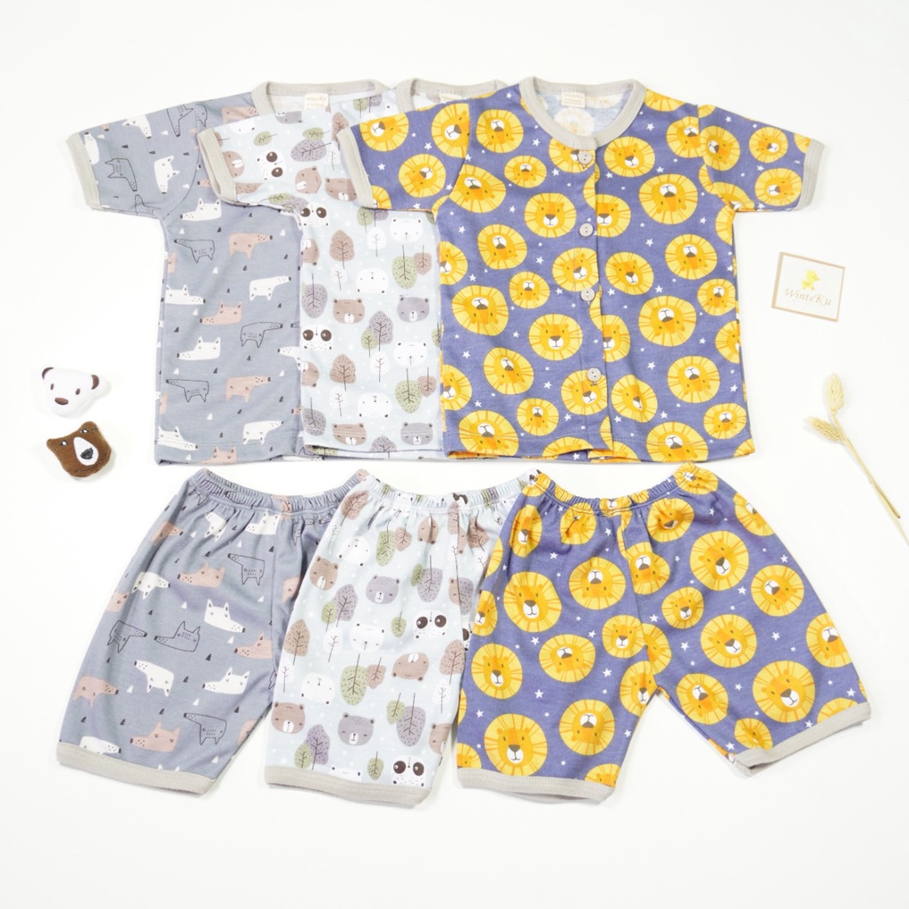 WINTEKU Basic SET Kids and Baby- Setelan PENDEK Anak dan Bayi BOY Safari