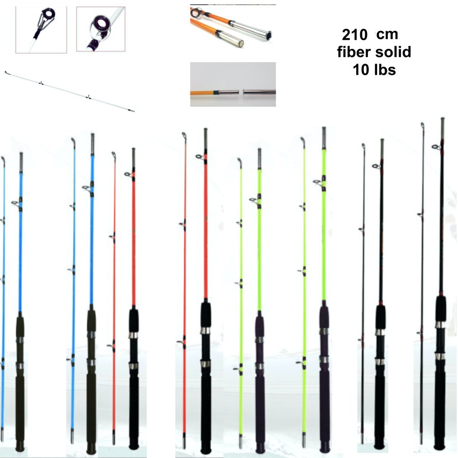 TERBARU - JORAN PANCING SET SAMBUNG DUA KOMPLIT DAN SIAP PAKAI UKURAN 120-165-180-210 - JORAN PANCING SAMBUNG DUA 2 FIBER SOLID 210cm - Joran Pancing Carbon Fiber - Tongkat Pancing laut - Alat pancing - aksesoris memancing - alat pancing murah