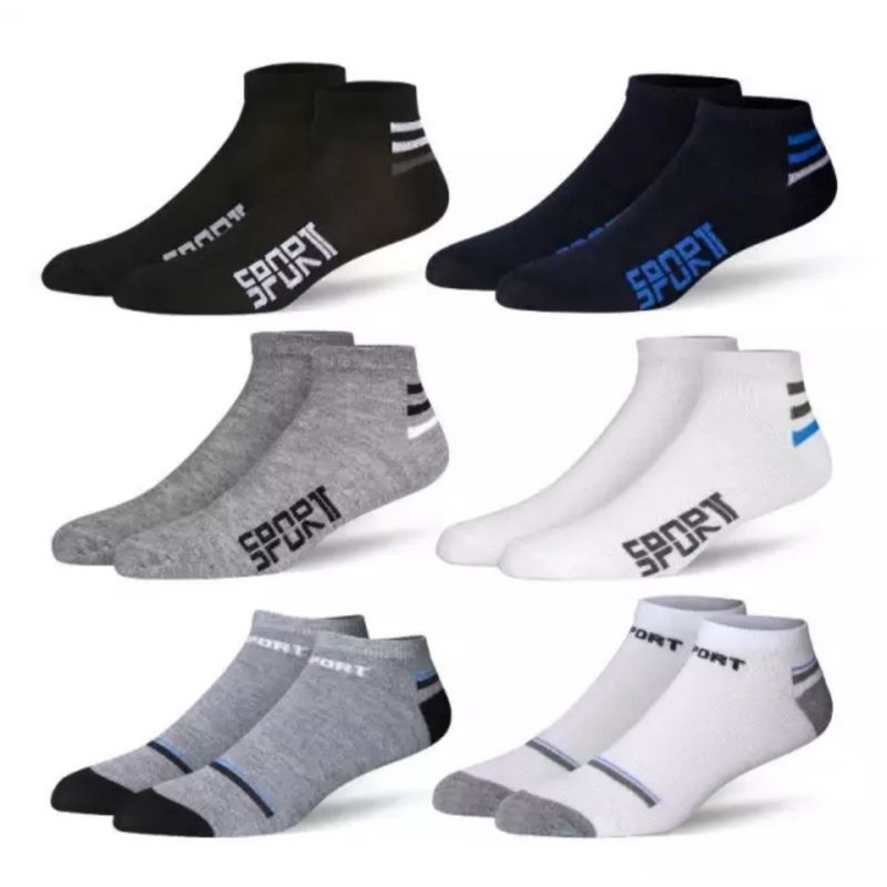 3 pasang kaos kaki olahraga pendek motif sematakaki sport socks import