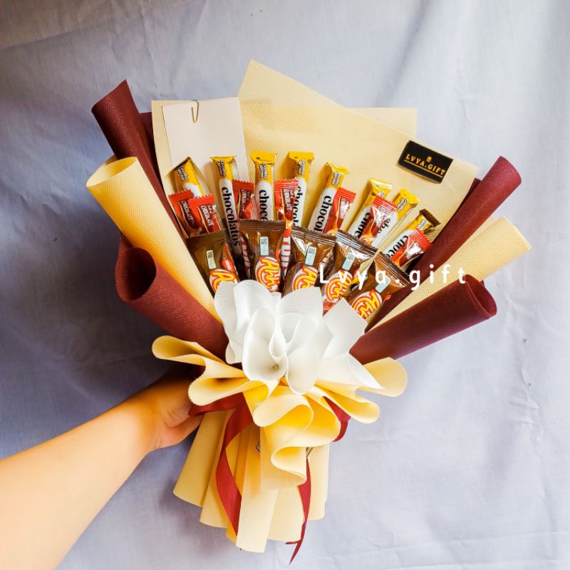 (SNACK 0018) Lvya.gift Buket snack mix ahh fullo chocolatos | Buket snack mix simple | Buket snack wisuda | Buket snack ulang tahun | Buket anniversary | Buket hari guru | Buket hari ibu | hadiah wisuda | kado ulang tahun