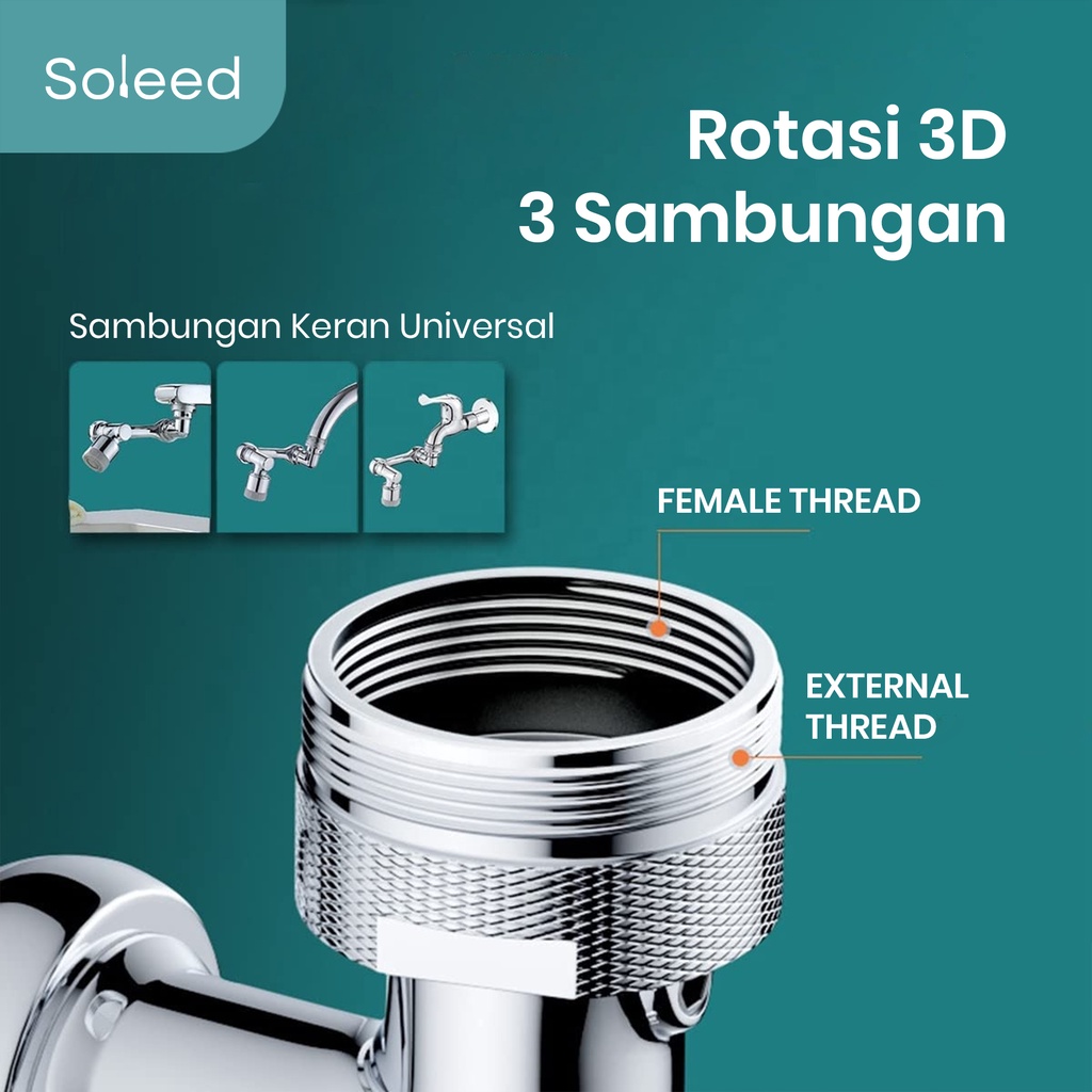 SPLASH FILTER FAUCHET SAMBUNGAN KEPALA KRAN PUTAR ROTASI 1080