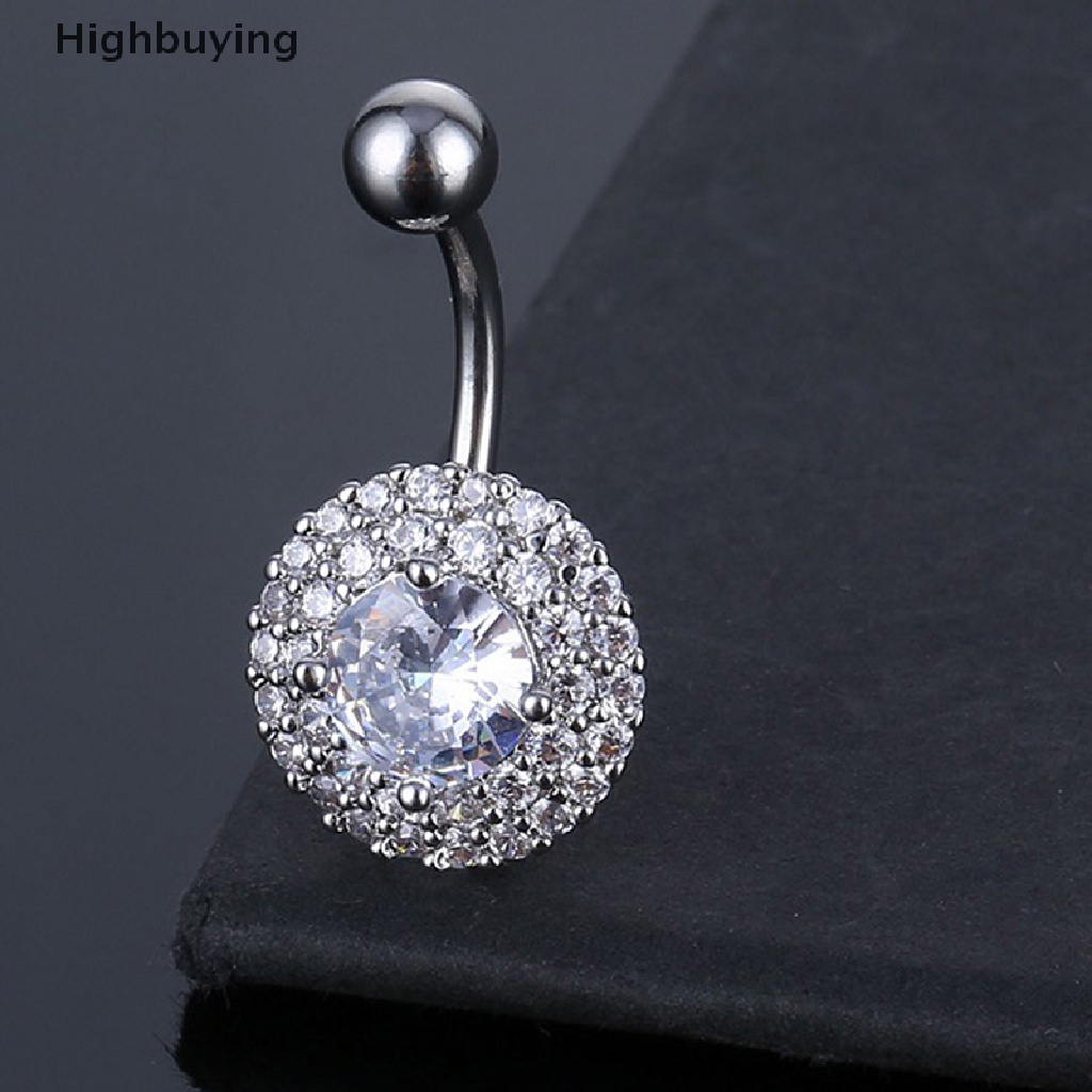 Hbid Dainsty Menjuntai Belly Button Rings Stainless Steel Pusar Zirkon Bunga Pusar Navel Ring Perhiasan Tubuh Seksi Glory