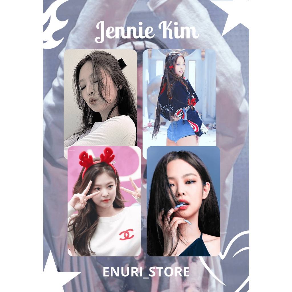 Enuri Photocard - Jennie Kim Blackpink Photocard (Cetak 2 sisi rounded) Laminasi 2 Sisi