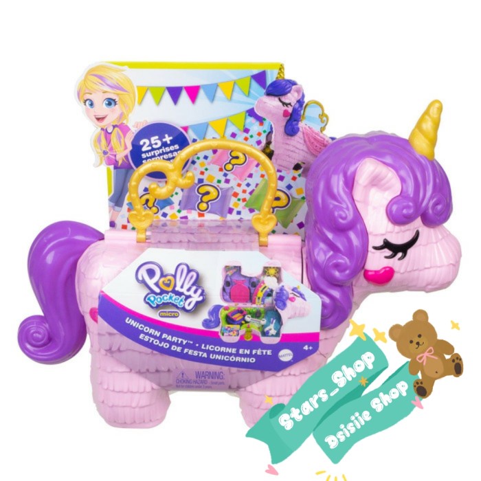 Polly Pocket Unicorn Party Large Size Original / Mainan Figure Anak