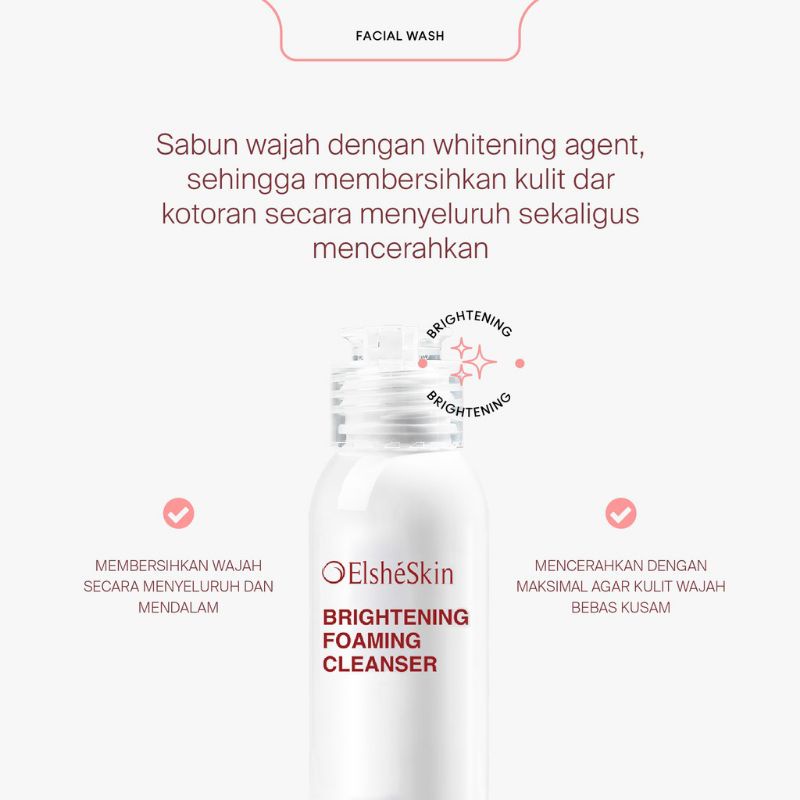 (GOSEND/COD) ELSHESKIN 3,5% ARBUTIN BRIGHTENING FOAMING CLEANSER - PEMBERSIH WAJAH SABUN CUCI MUKA MENCERAHKAN