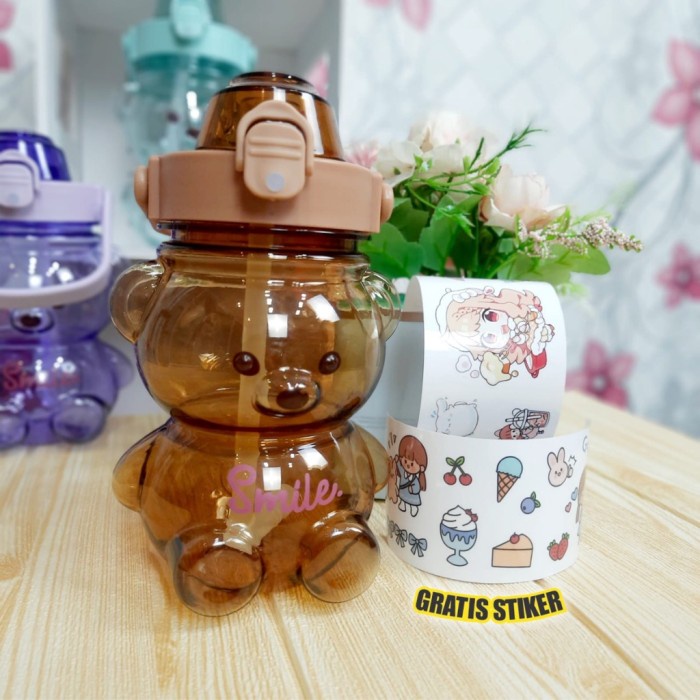 Botol Minum 1 Liter AWET DAN BAGUS Karakter Anak Lucu Beruang