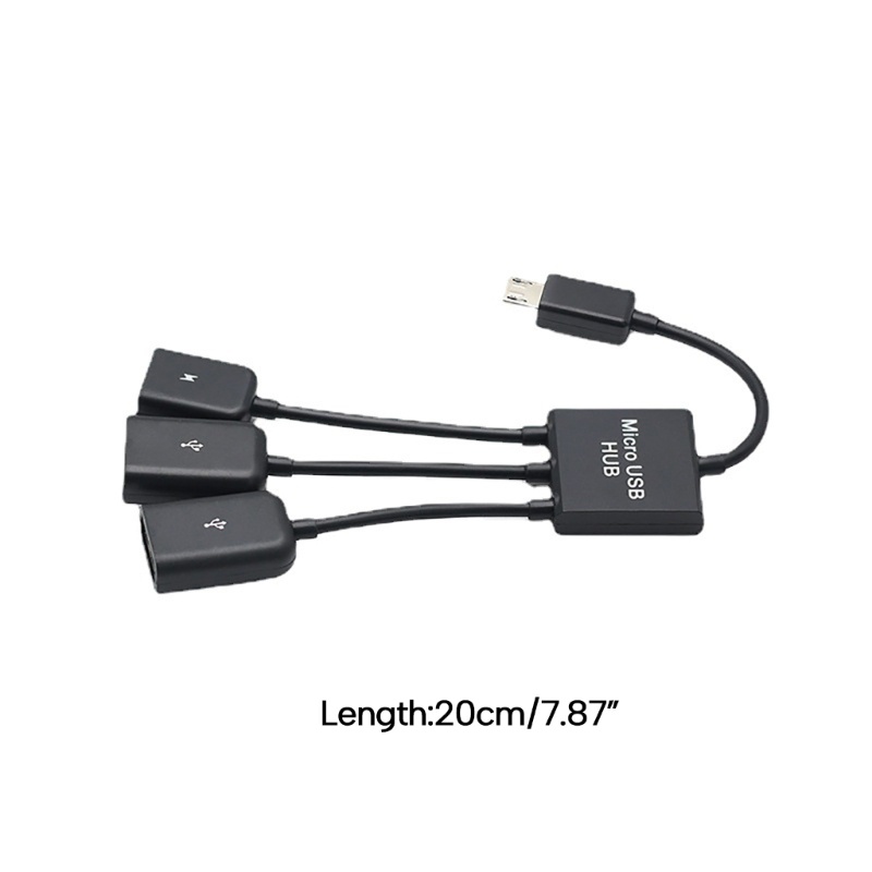 Zzz 3in1 Micro-USB Type-C HUB Male to Female Kabel Adaptor OTG Host USB 2.0 Ganda Untuk Tablet Komputer Smartphone 3po