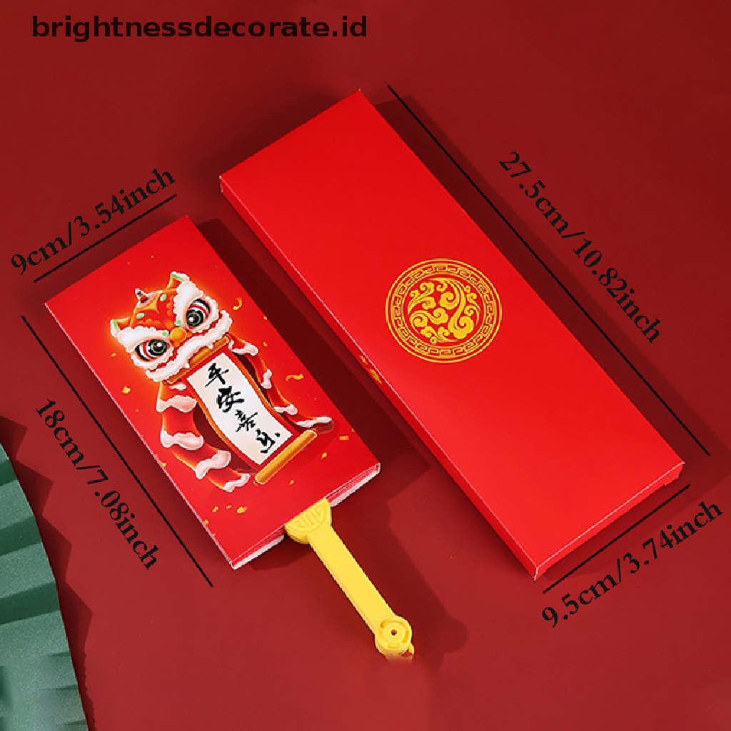 [Birth] Amplop Merah Imlek Baru Bentuk Kipas Hongbao Chinese Spring Festival Red Pockets Best Wish Lucky Money Pockets Gift [ID]