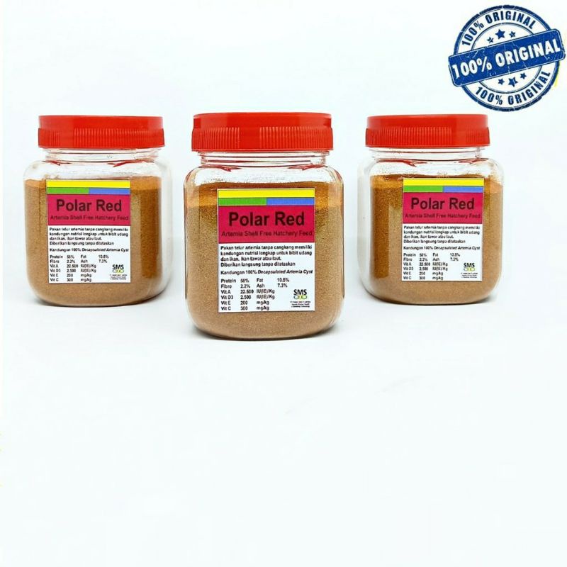 Polar Red Artemia Pakan Burayak Guppy Cupang Discus Kemasan 100 Gram