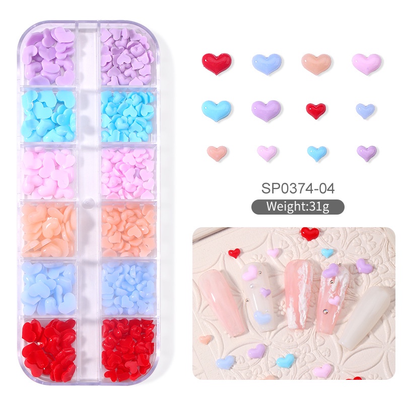 Kuku 3D Bentuk Pita Ornamen Bunga Camellia / Hati / Pita Bahan Resin Untuk Dekorasi Nail Art