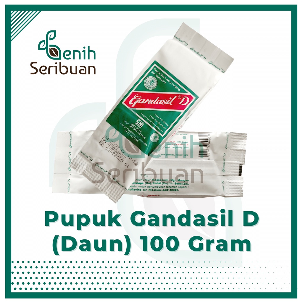 Benih Seribuan - Pupuk Gandasil D 100 Gram Nutrisi Daun Fase Vegetatif