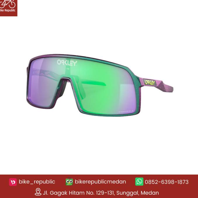Kacamata - OAKLEY SUTRO (A) GREEN PURPLE W SPLATTER w/ PRIZM ROAD JADE