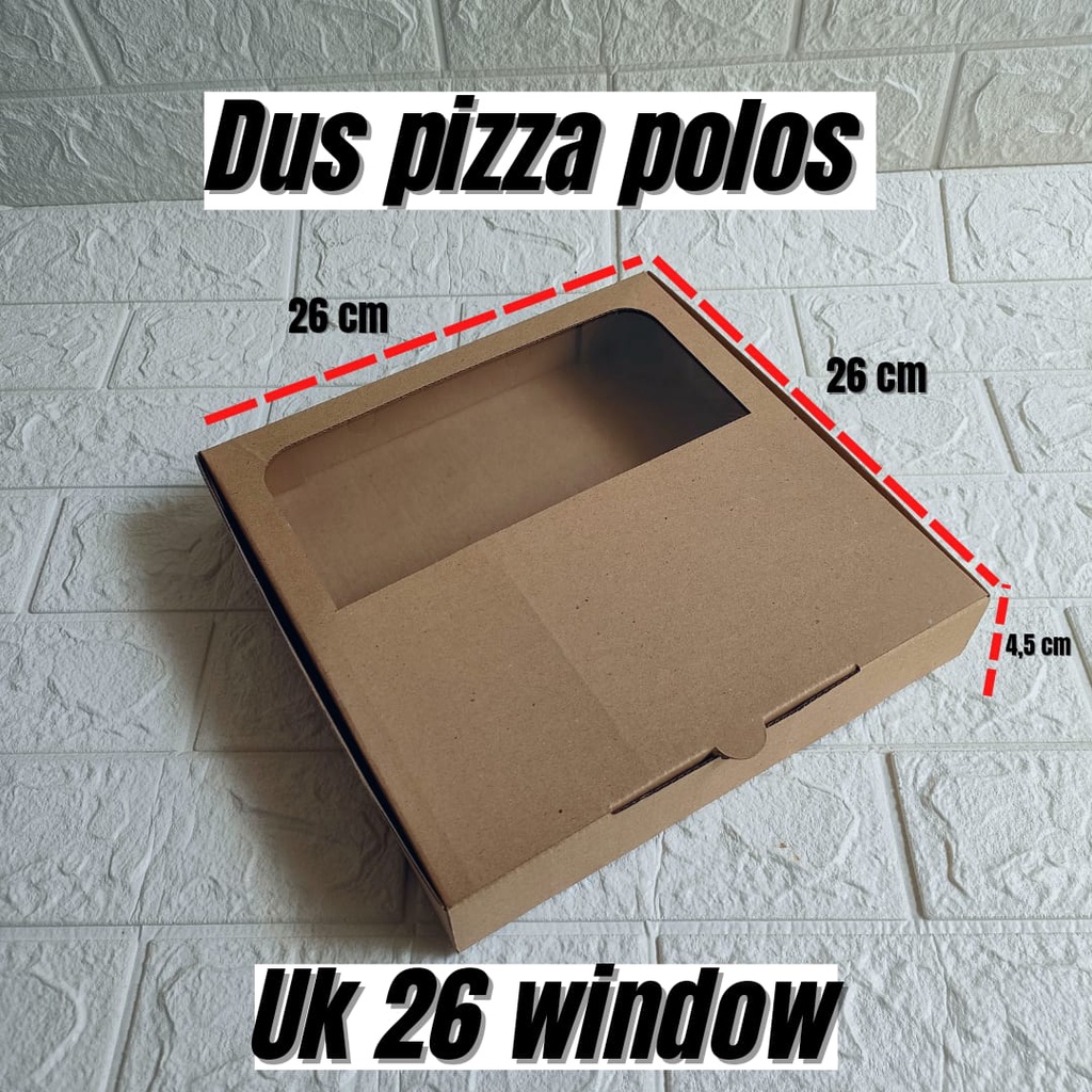 

Box Pizza Coklat Polos Window Mika uk 26 x 26 x 4,5 cm PER PACK