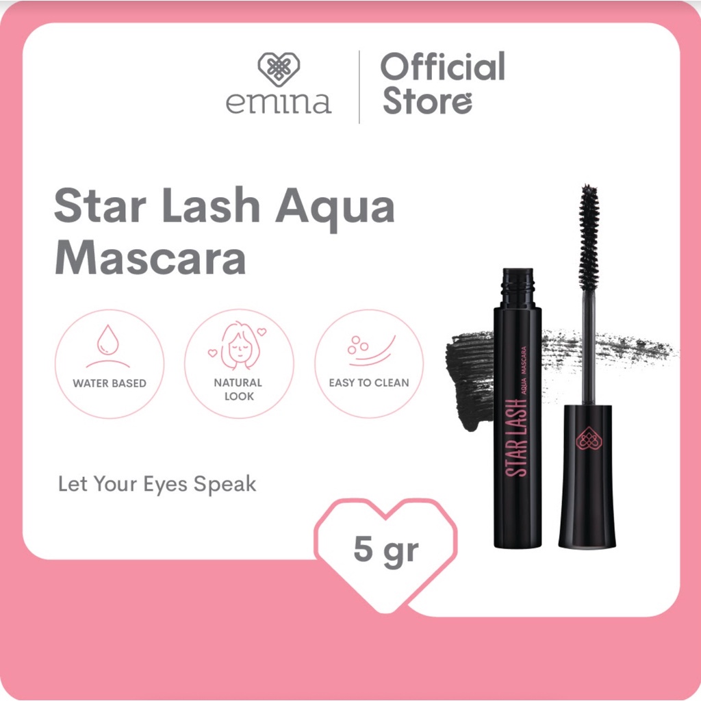 Emina Star Lash Aqua Mascara - Lentik Mudah dibersihkan