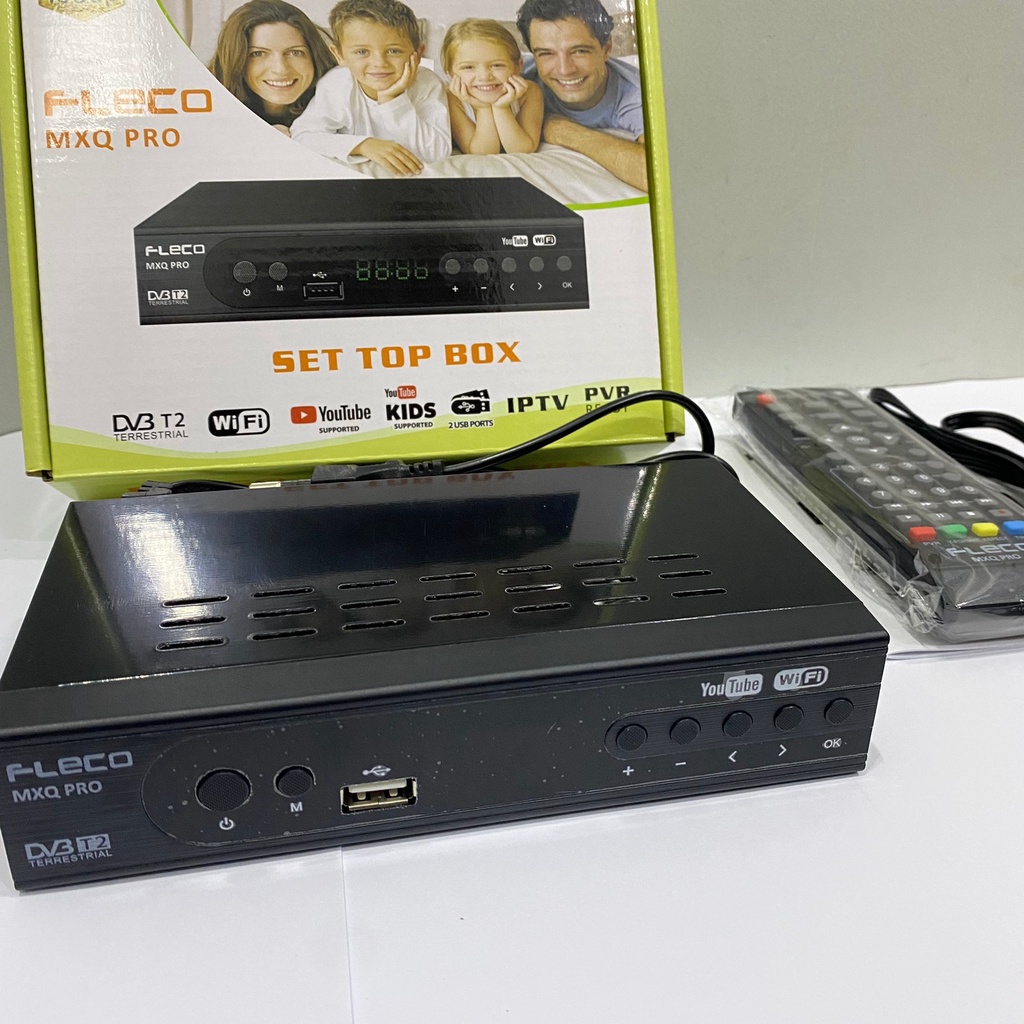 SET TOP BOX DIGITAL DVB T2 UNTUK SIARAN TV DIGITAL ADA 2 PORT USB | STB FLECO PLAT BESI ANTI PANAS SUDAH SNI GAMBAR FULL HD (BISA YOUTUBE DAN DAPAT SEMUA CHANNEL)