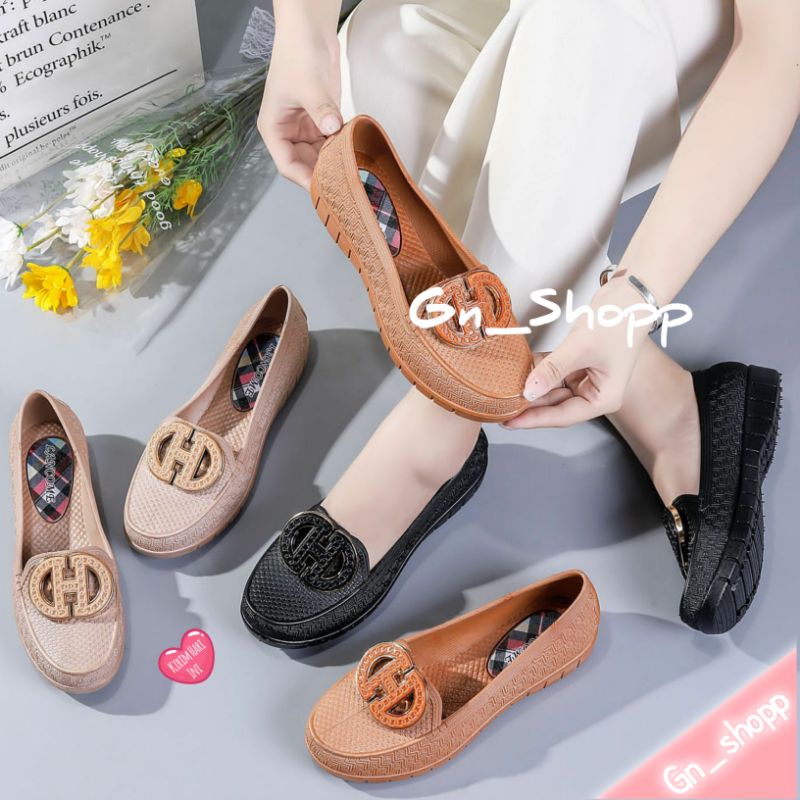 Sandal Sepatu Wanita Flat Kekinian Jelly Import 2213 Sepatu