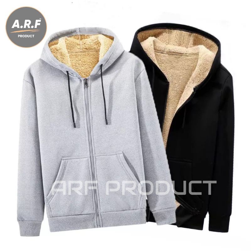 jaket sweater pria musim dingin berlapis bulu / jaket sweater berlapis bulu hangat / jaket pria / fa